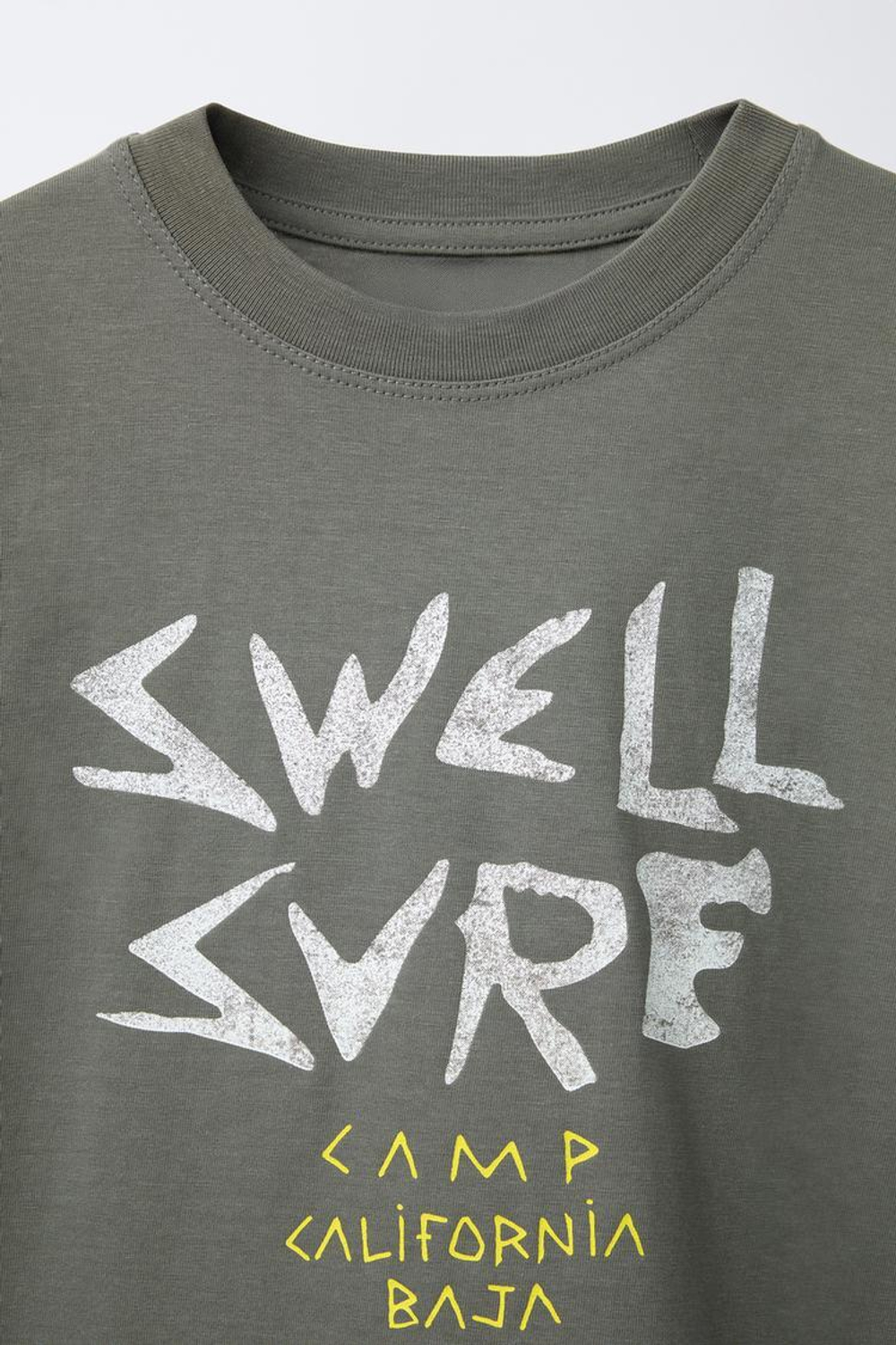 ZARA ФУТБОЛКА С ПРИНТОМ, СЕРЫЙ