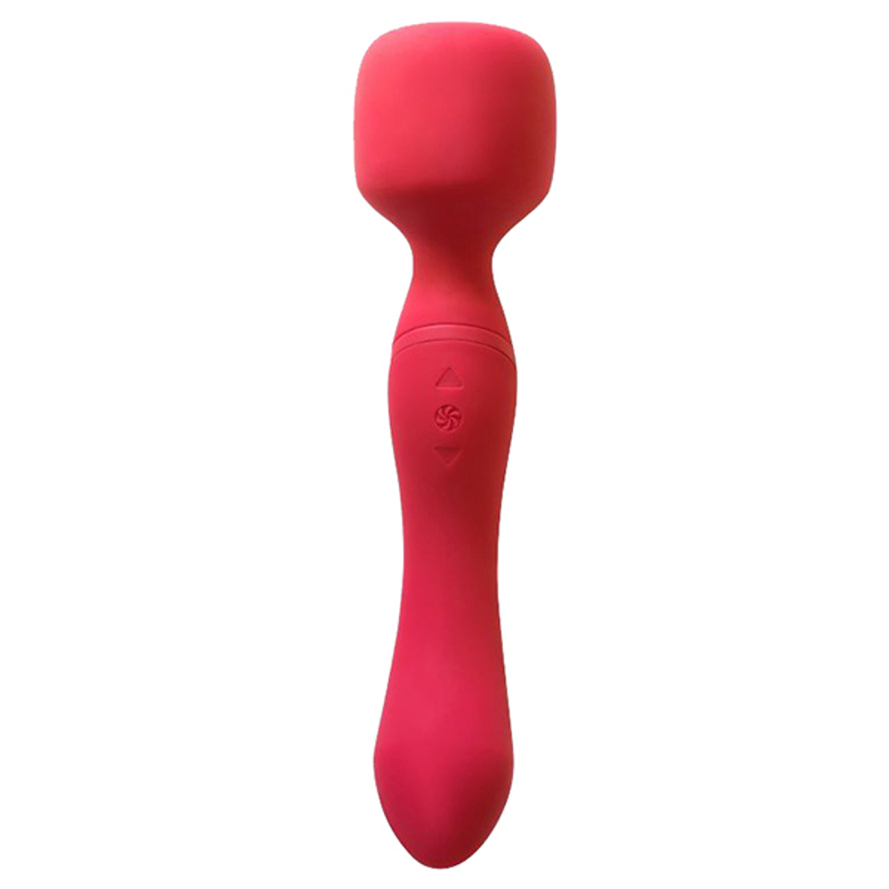 Красный двусторонний вибромассажер 22см с нагревом Lola Games Heating Wand 1018-02lola