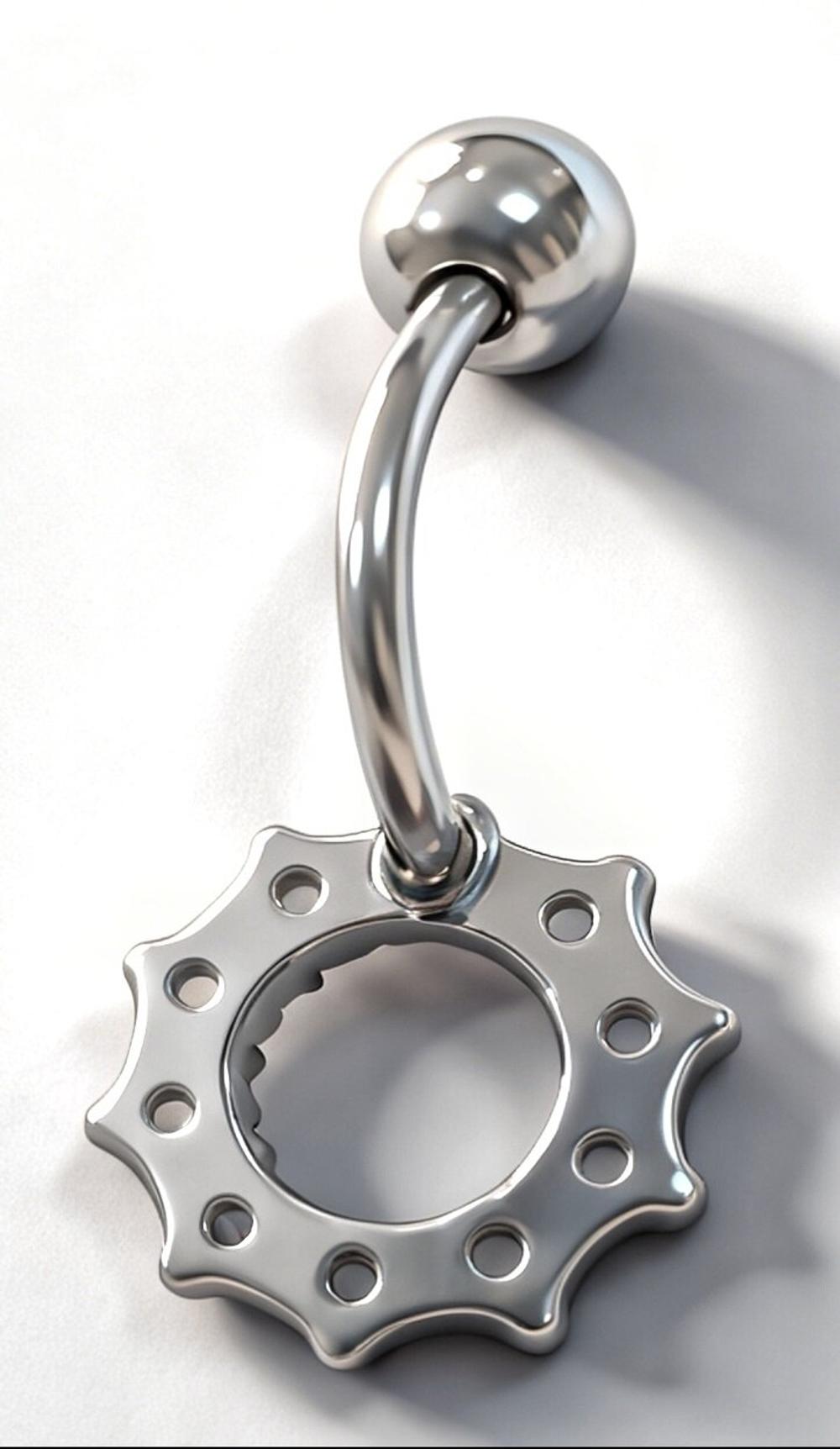 Ювелирный пирсинг из серебра 925 пробы с фианитами