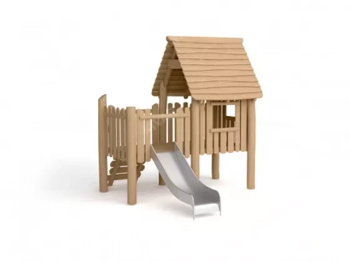 Домик с террасой и горкой