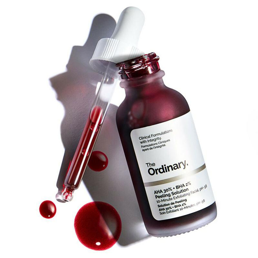 Кислотный пилинг The Ordinary AHA 30% + BHA 2% Peeling Solution (кровавый пилинг)