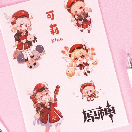 Набор наклеек "Genshin Impact" 6 листов