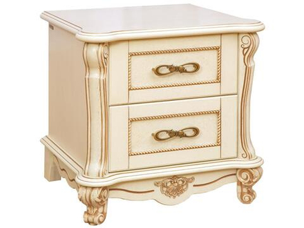 Тумба прикроватная "Алези" П1.350.1.20 Слоновая кость с золочением, Массив