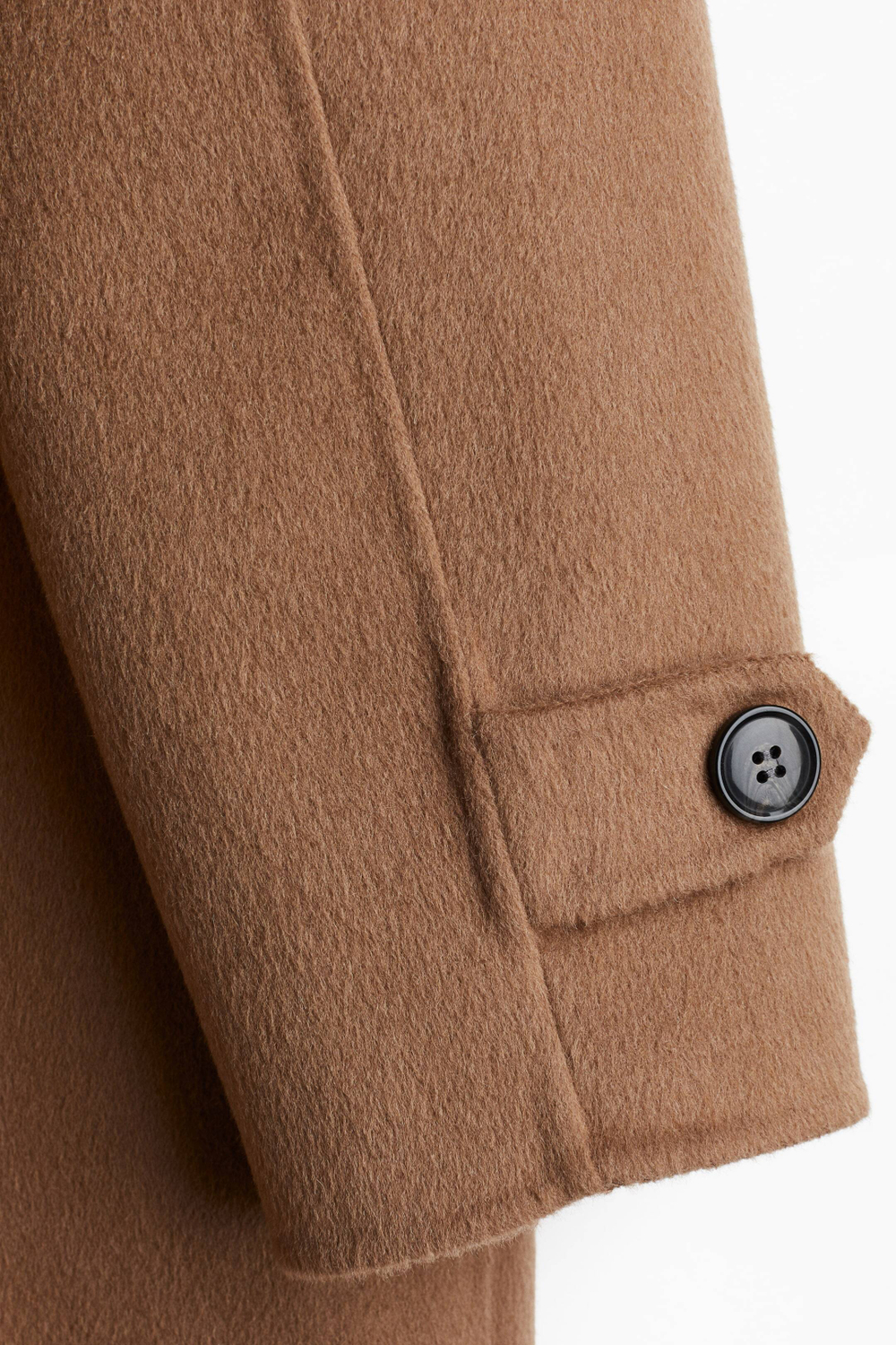 H&M Длинное пальто ручной работы из смесовой шерсти, темно-бежевый