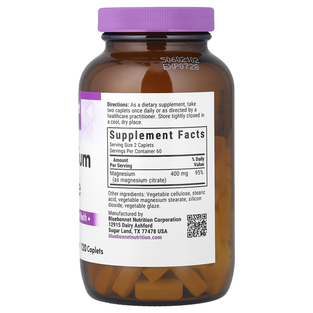 Bluebonnet Magnesium Citrate 120 caps.