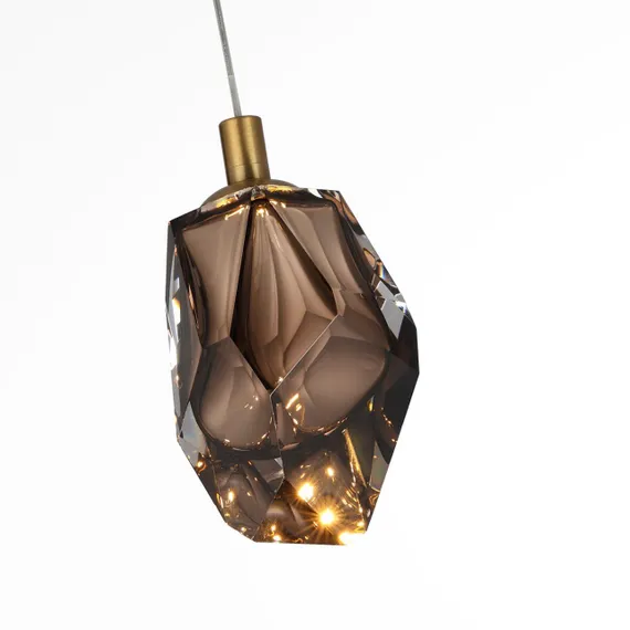 7112/4LC L-VISION ODL25 Подвесной светильник  коричневый/коньячн. стекло/металл IP20 LED 4W 300Лм 3000K 200° 220V GEMME