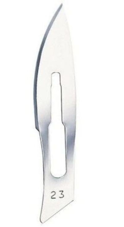 Лезвие 23 хирургическое стерильное одноразовое, нержавеющая сталь, 100 шт.