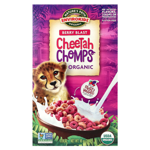 Nature's Path, EnviroKidz, органические хлопья Cheetah Chomps®, ягоды, 284 г (10 унций)