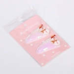 Зажимы для волос 2шт «Новогодние друзья- Снеговик», микс 2 цвета (красный, белый),5,4*2,5 см