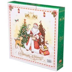 МЕНАЖНИЦА-ЕЛКА LEFARD "ДЕД МОРОЗ" 24*24*3 СМ ЗЕЛЕНАЯ (КОР=12ШТ.)