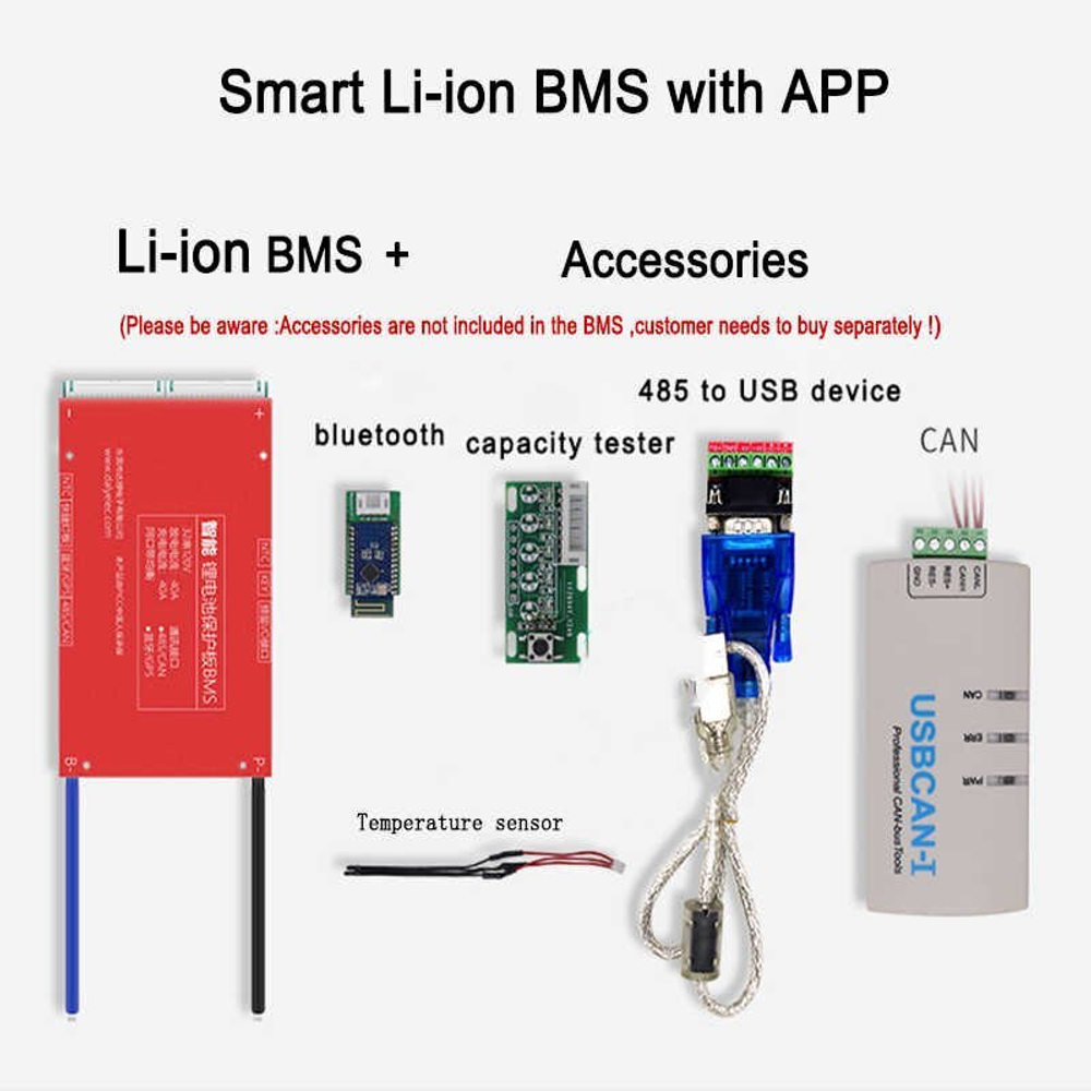 Плата контроля BMS Smart  Li-Ion  13S 48V 30A