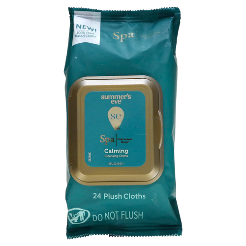 Summer's Eve, Spa, успокаивающие очищающие салфетки`` 24 мягких салфетки