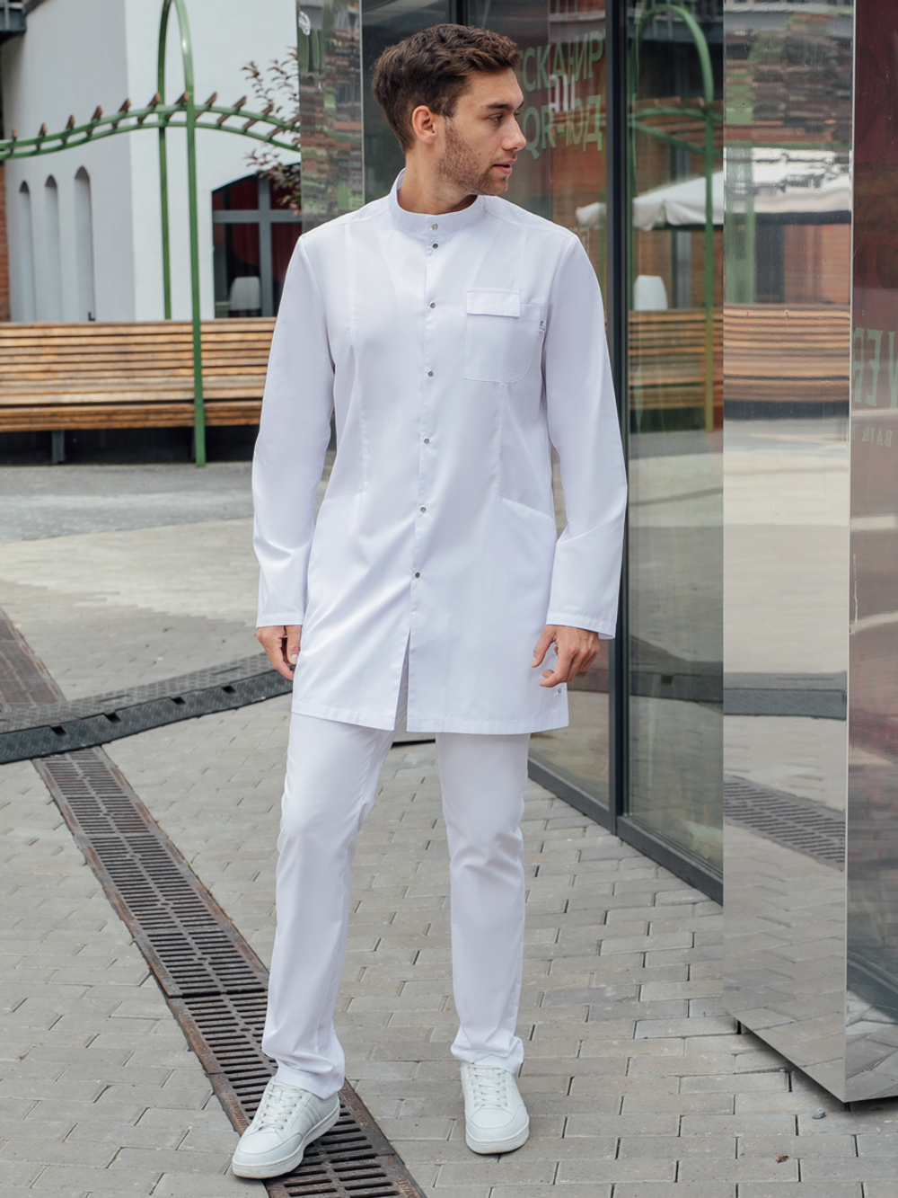 Халат медицинский мужской на кнопках