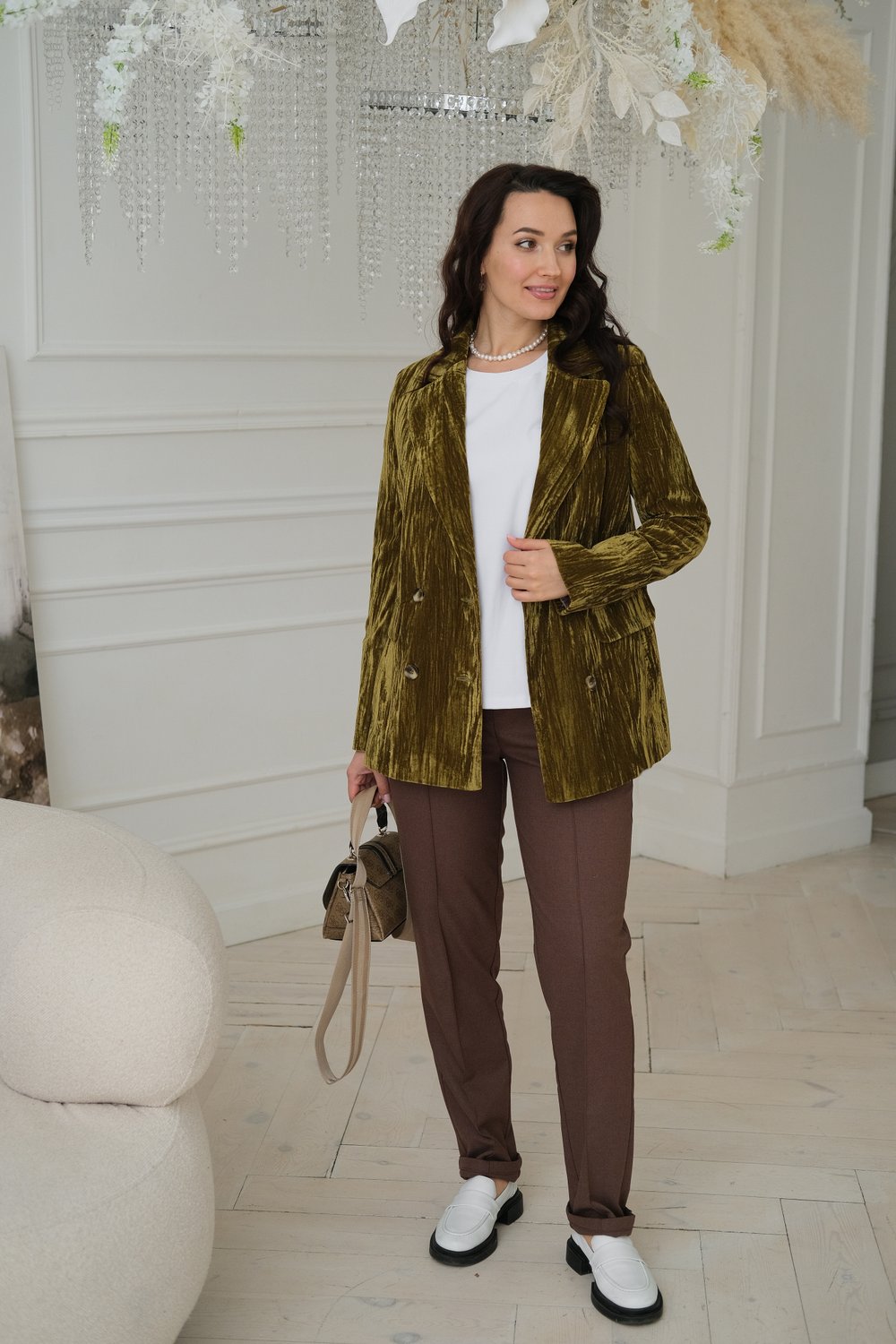 Пиджак из фактурного бархата