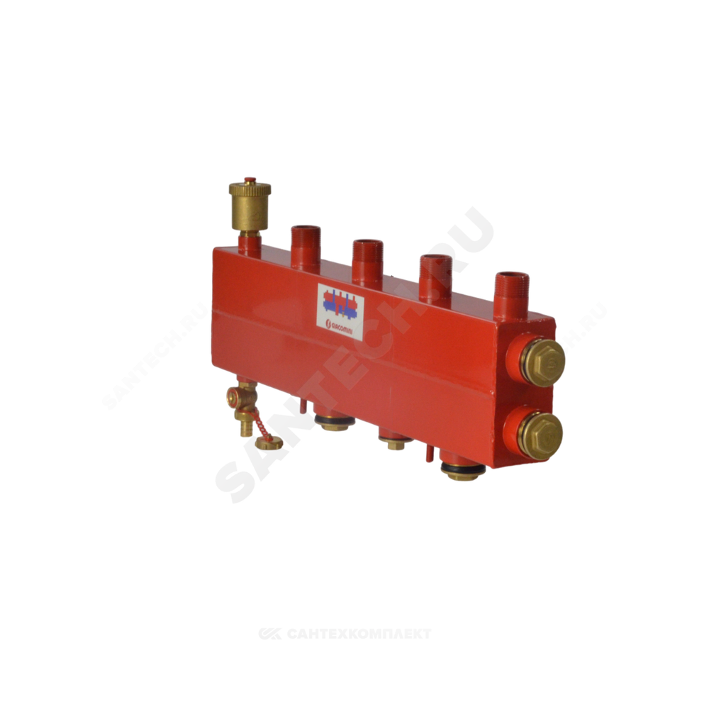 Коллектор котельной сталь 1 1/4" ВР на 3 контура 1" НР R586SEP Giacomini R586SEY03