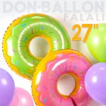 Шар (29''/74 см) Фигура, Пончик, Зеленый 1 шт.