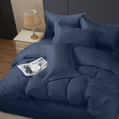 Полисатин-страйп "Синий деним" | ш.220 см | 95 г/м² | полиэстер-100%