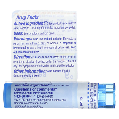 Boiron, Silicea, 6C, средство от усталости, примерно 80 гранул