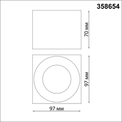 358654 OVER NT21 392 черный Светильник накладной светодиодный IP20 LED 4000К 12W 220V PATERA
