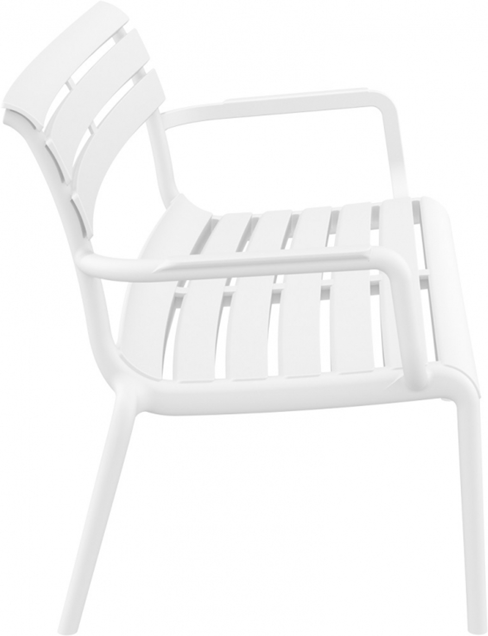 Диван пластиковый двухместный Siesta Contract Paris Lounge, белый