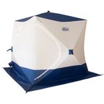 Палатка зимняя куб СЛЕДОПЫТ 2,1 х2,1 м, Oxford 210D PU 1000, S по полу 4,4 кв.м,цв. синий/белый
