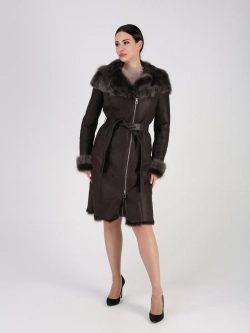 Дубленка зимняя натуральная с капюшоном