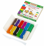 Пластилин классический 12 цветов 120г со стеком "ЭНИКИ-БЕНИКИ СУПЕР" (ПИФАГОР)