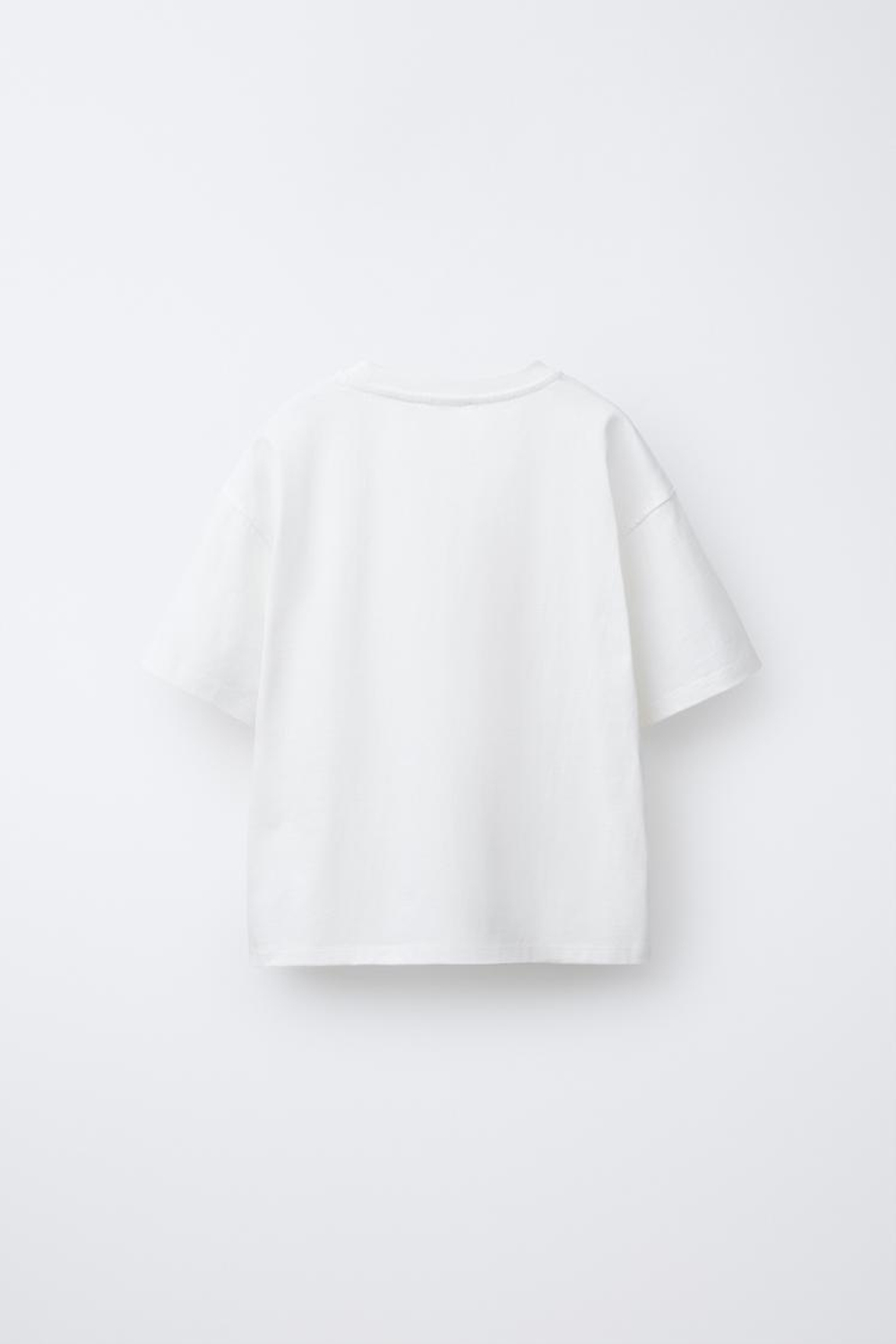 ZARA ФУТБОЛКА HEAVY WEIGHT С ПРИНТОМ, БЕЛЫЙ