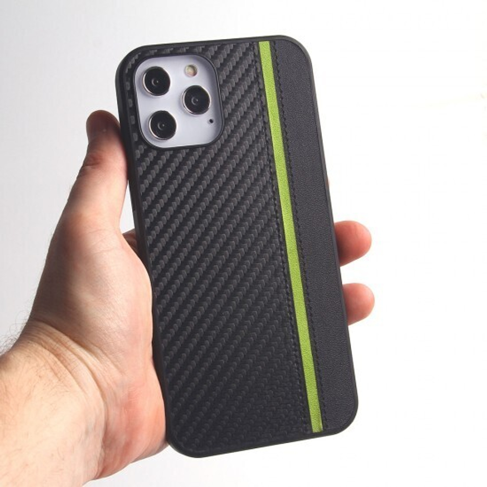 Чехол для iPhone 12 Pro Max, карбоновый , 012465 Синий