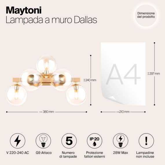 Бра Maytoni Dallas MOD547WL-05G