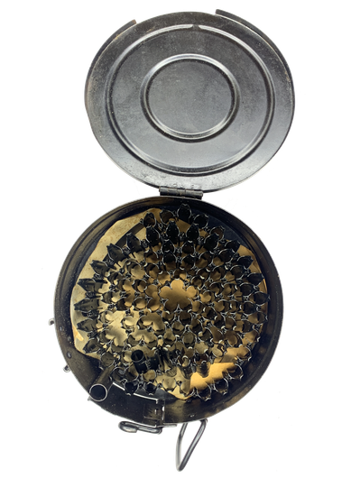 Короб магазин РПД-44 с лентой на 100 патронов, оригинал СССР с хранения для пулемета Дегтярева 1944 г