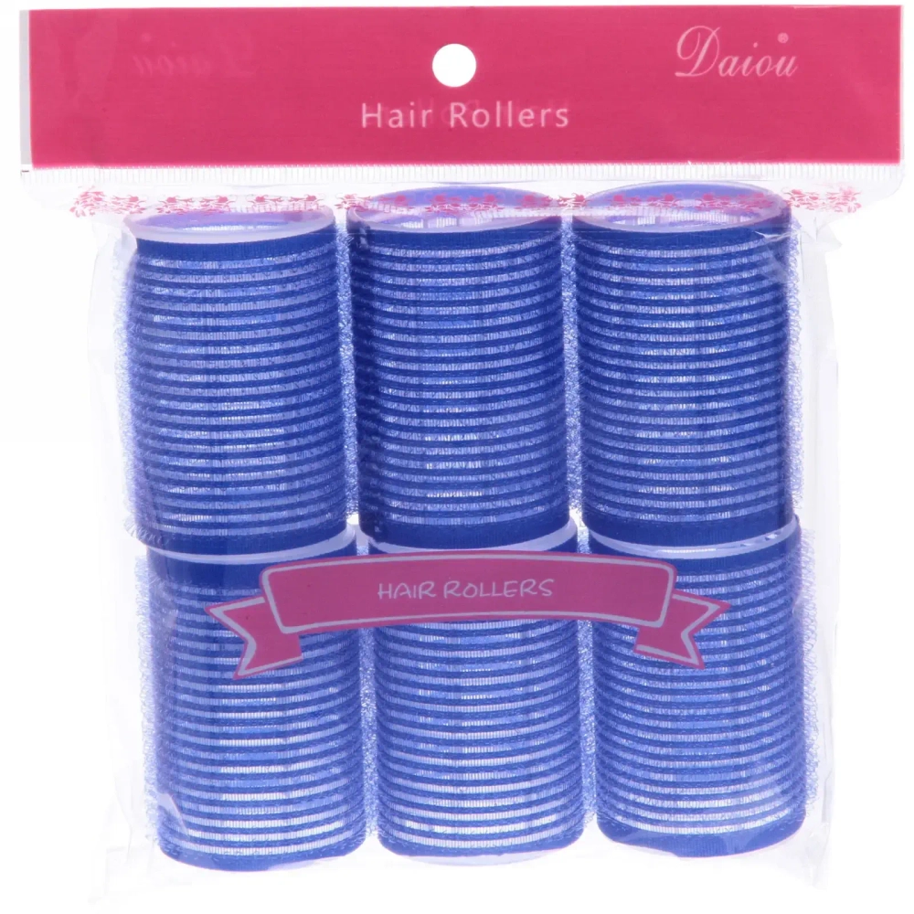 Бигуди липучки, 6шт., однотонные, цвет микс, d-4см