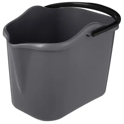 Ведро Grenada прямоугольное, 13л (серый) (комплект 6 шт)