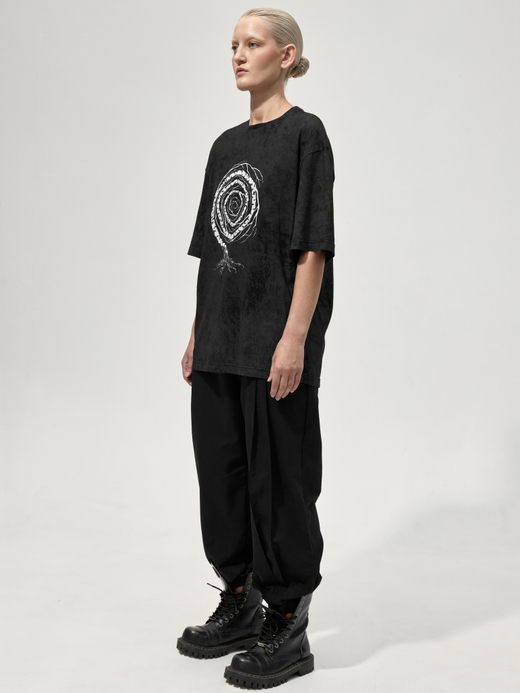 Футболка с принтом "Некому березу заломати". Черно-серая