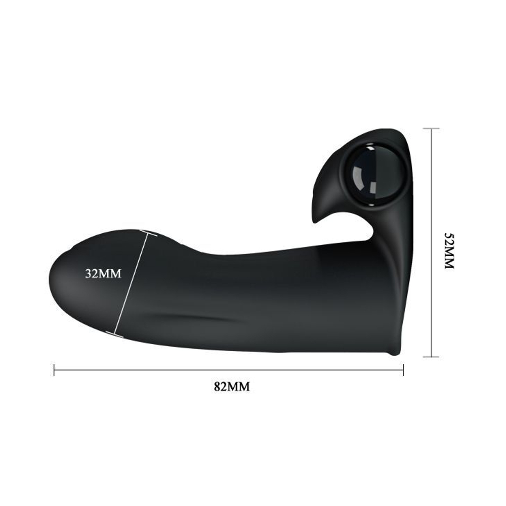 Чёрная вибронасадка на палец Adonis (Цвет: черный)