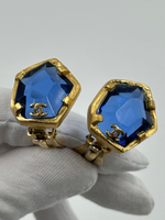 Клипсы с синими вставками Chanel