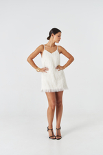 Платье мини из бахромы