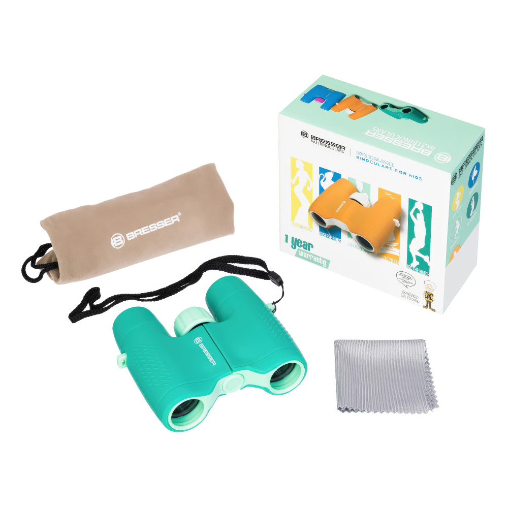 Бинокль детский Bresser Junior 6x21, зеленый - Комплект поставки
