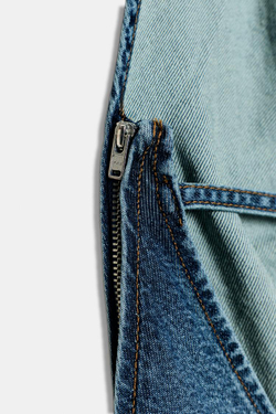 ZARA ДЖИНСОВЫЙ КОМБИНЕЗОН ХАЛТЕР Z1975 С ПОЯСОМ, СИНИЙ