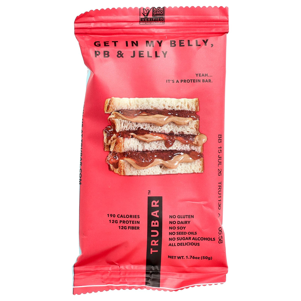 Trubar, Get In My Belly, протеиновый батончик на растительной основе, 12 батончиков по 50 г (1,76 унции)