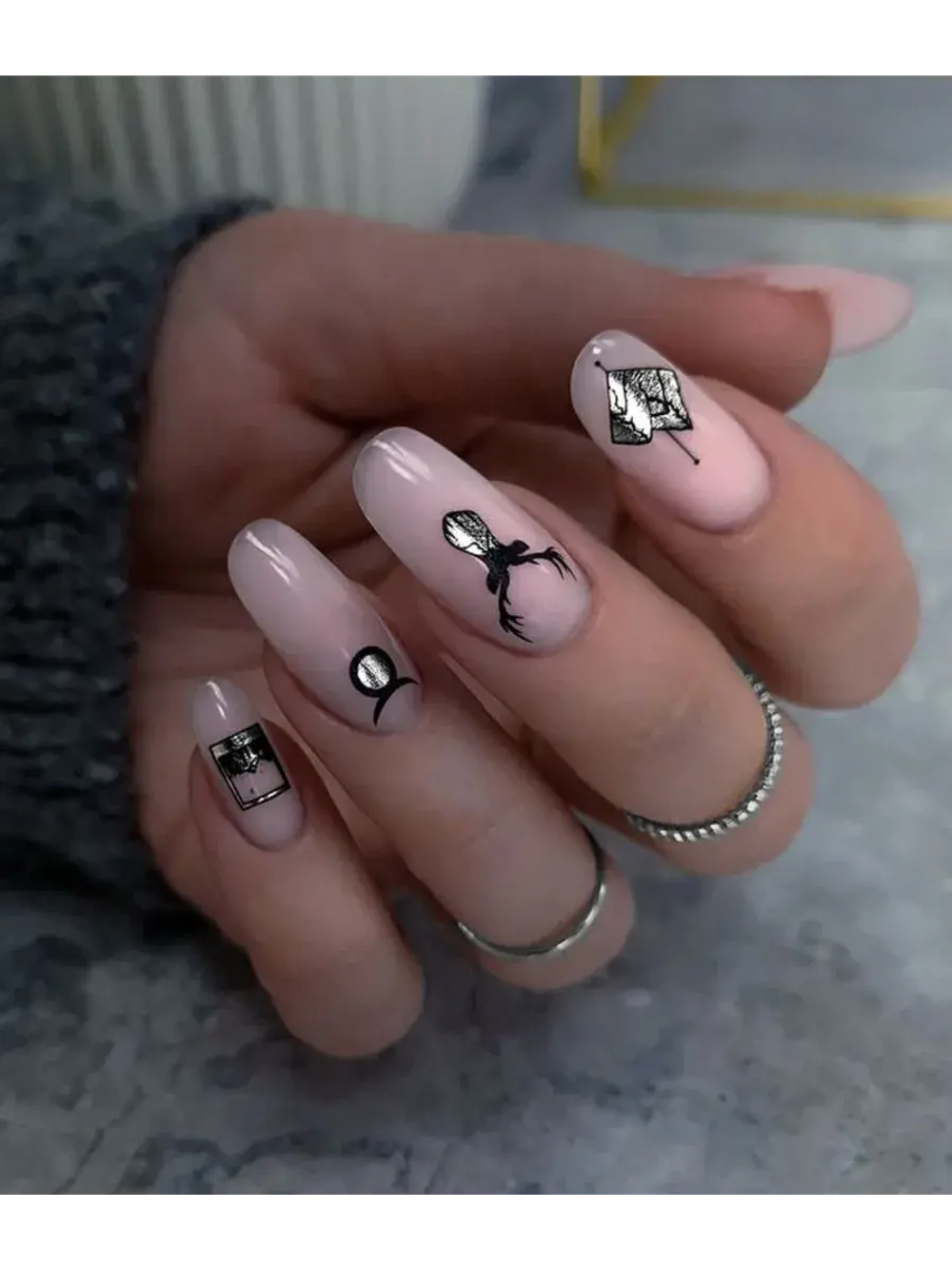 Lucky Rose Слайдеры наклейки для длинных ногтей 071