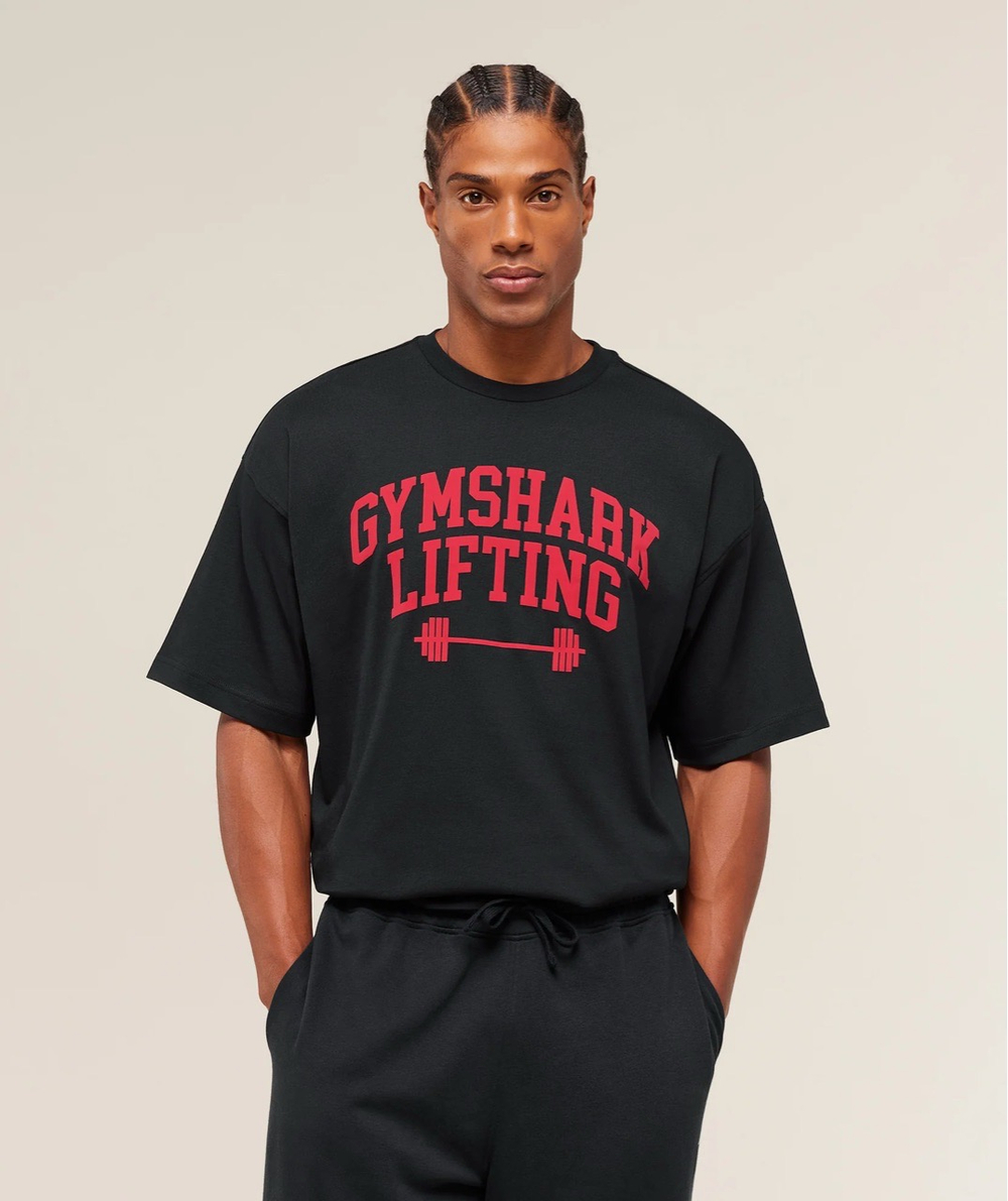 Футболка GYMSHARK Lifting Barbell T-Shirt Black