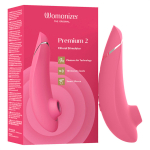 Розовый вакуумно-волновой клиторальный стимулятор Womanizer Premium 2 Raspberry WZ212SG7