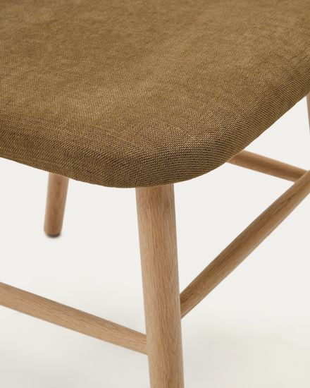 Helda Стул из зеленой синели и массива дуба La Forma Испания 