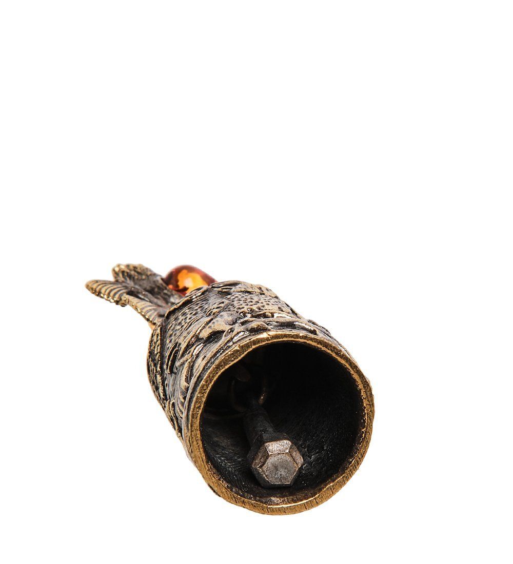 AM-2691 Колокольчик «Свиристели» (латунь, янтарь)