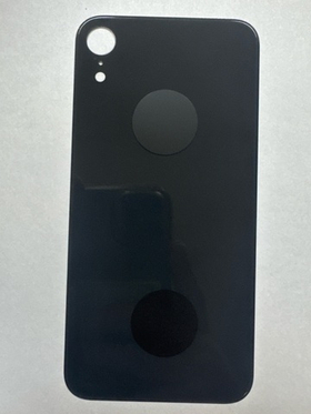 Задняя крышка для iPhone Xr (A2105) Черный (стекло, монолит, широкий вырез под камеру, логотип) - Премиум