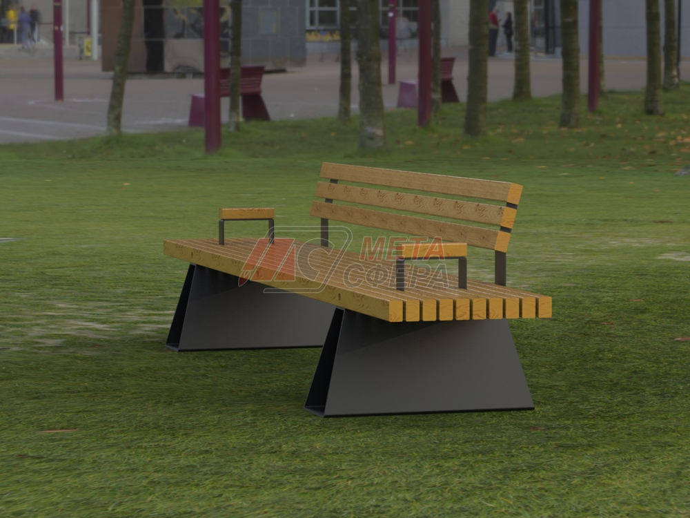 Скамейка Сеул с подлокотниками