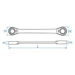KING TONY (37360809M) Ключ трещоточный накидной 8х9 мм, прямой