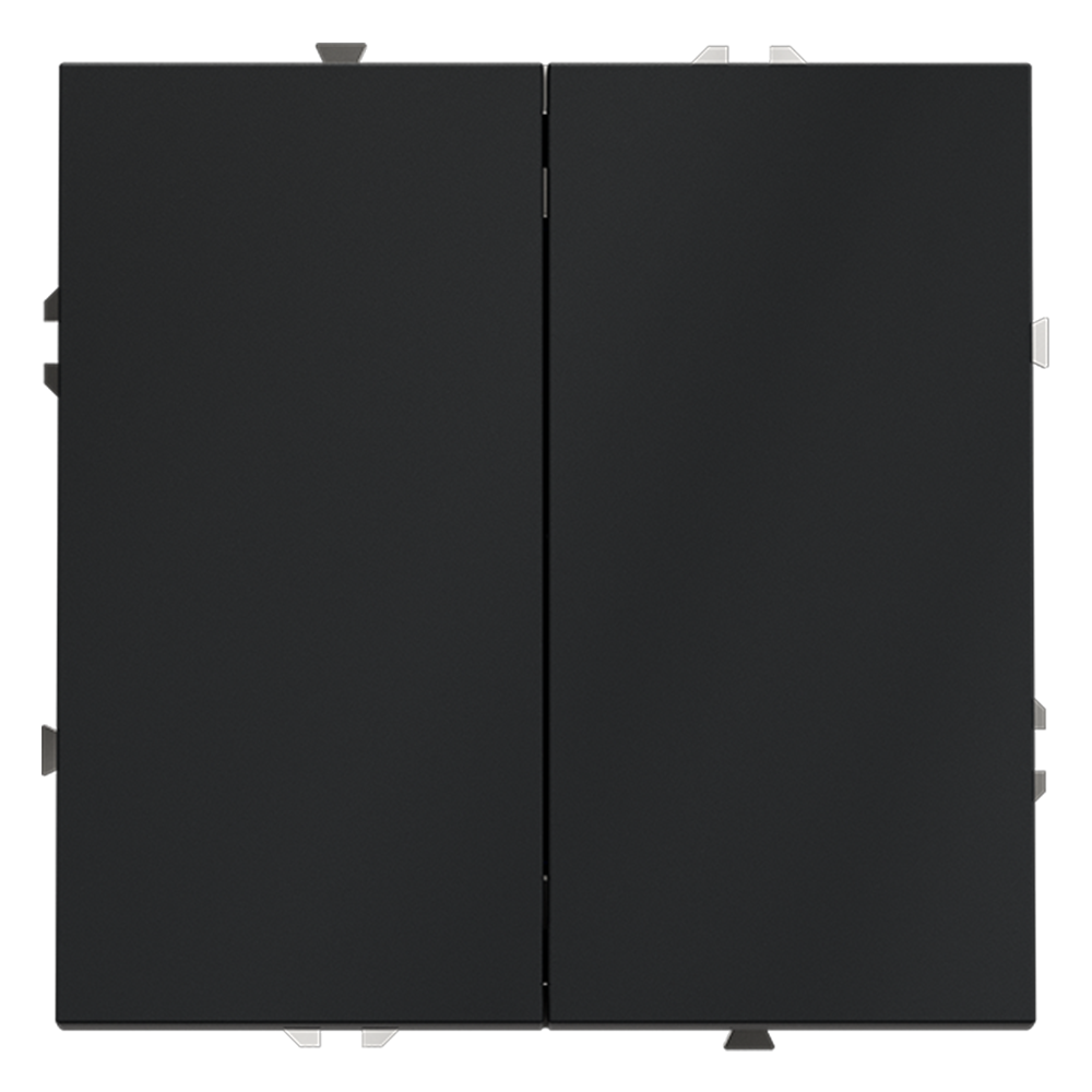 Выключатель с самовозвратом встраиваемый VOLTUM S70 двухклавишный 10А, (графит)