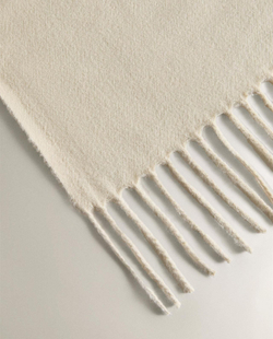 Zara Home - Декоративный плед с бахромой, экрю, 140x190 см